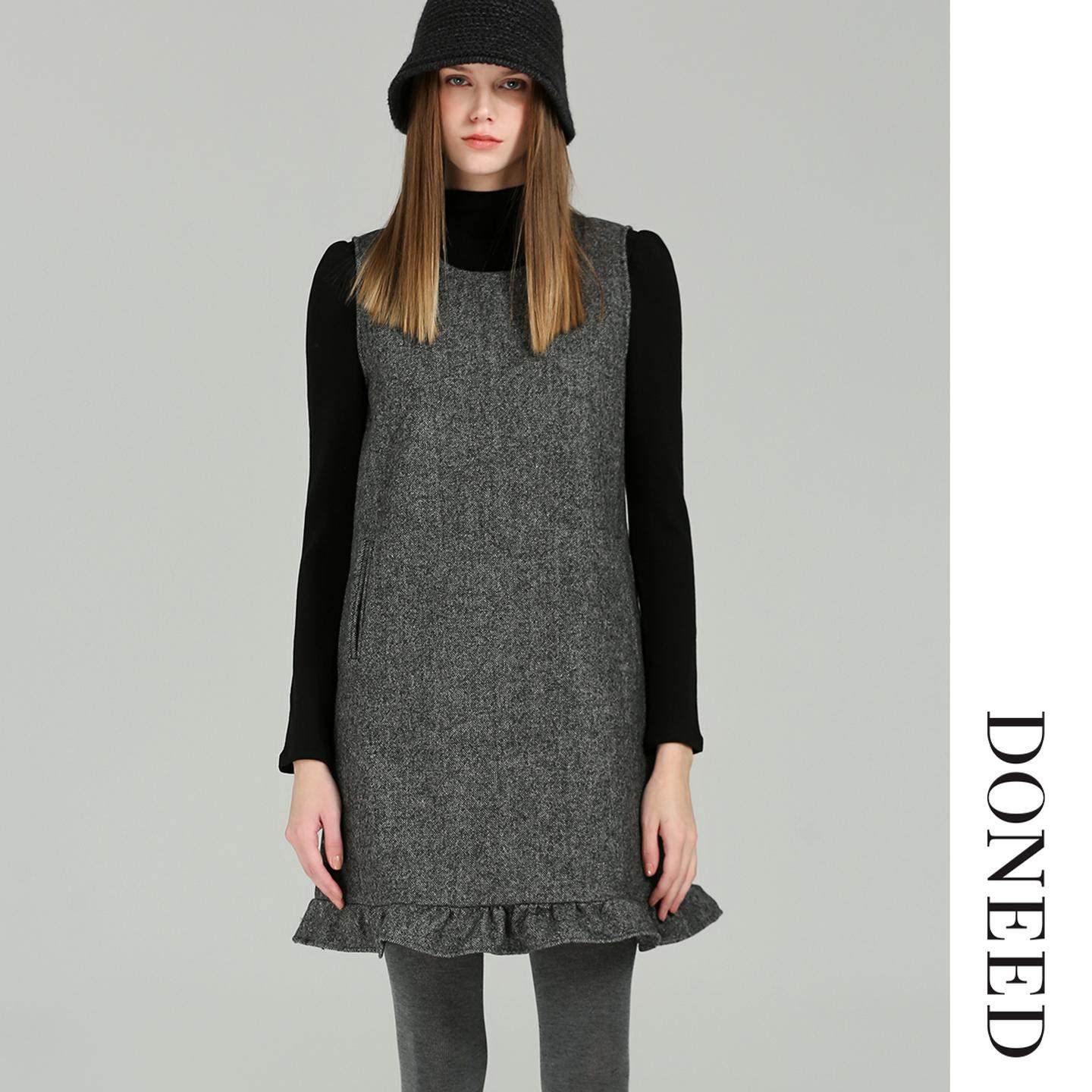 DONEED2025冬季新款小香风背心裙韩版宽松搭配半高领针织衫套装女,淘宝优惠券,粉丝福利购,淘宝优惠卷
