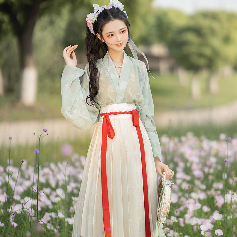 光夕【念南歌】宋制对襟袖褶裙款飞机 光夕民族服装/舞台装