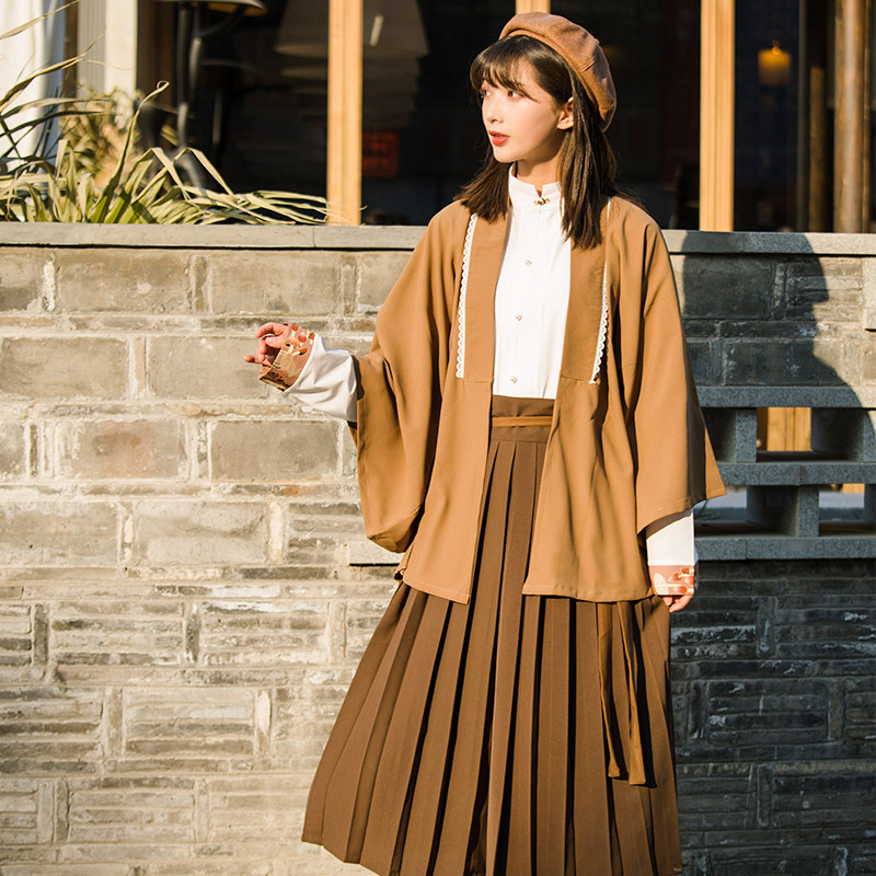 光夕原创【猫小卡】汉服国风衫中长裙 光夕汉服