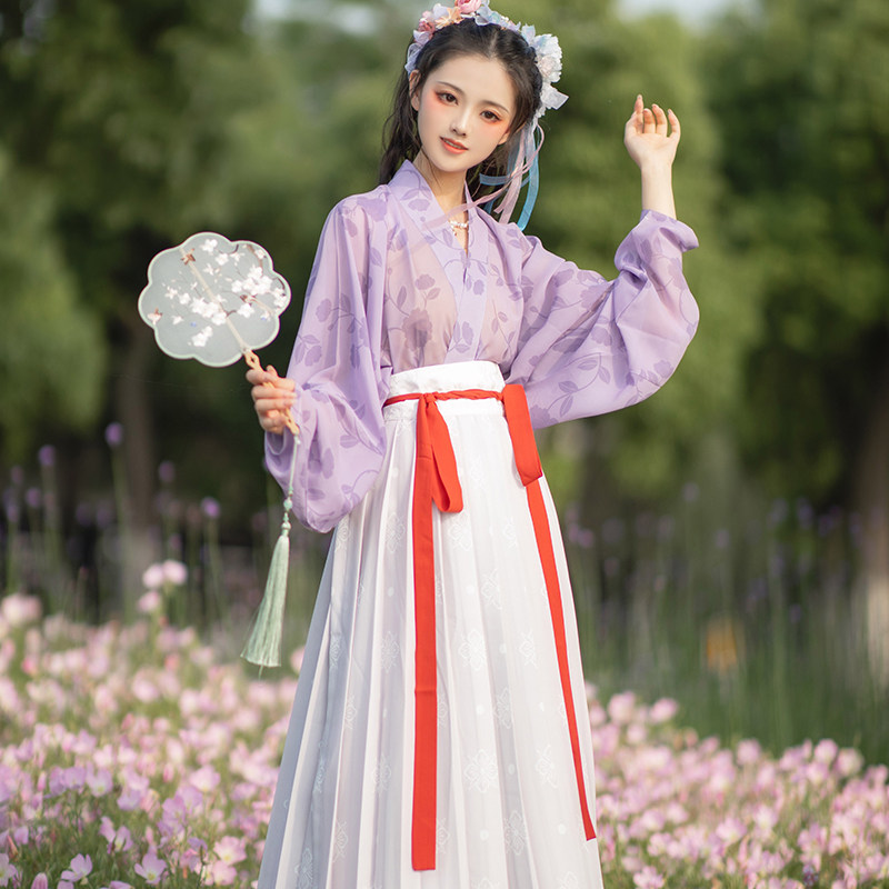 光夕【念南歌】宋制对襟袖褶裙款飞机 光夕民族服装/舞台装