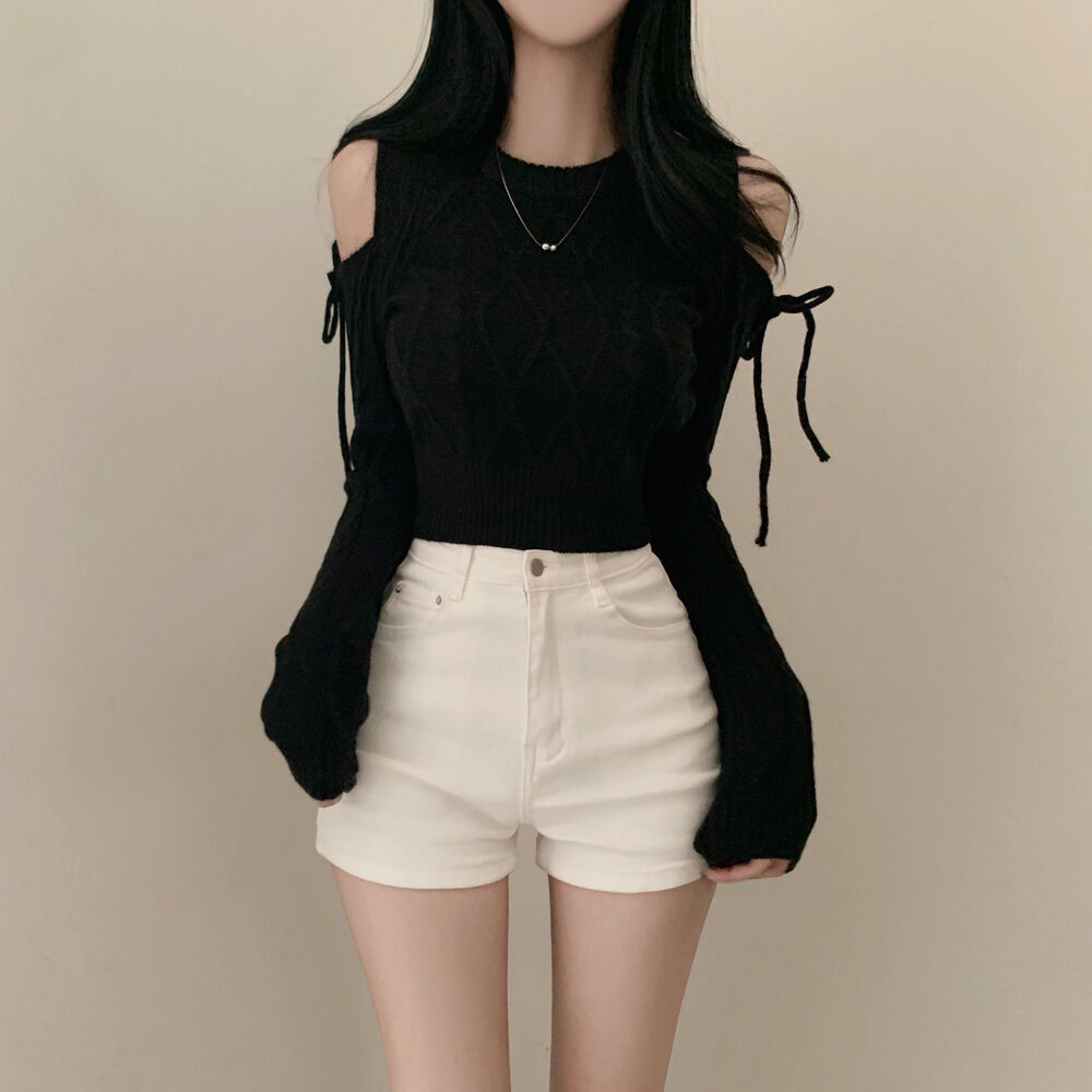 毛衣女春秋季韩系纯欲露肩麻花针织衫设计感小众高腰长袖短款上衣,淘宝优惠券,粉丝福利购,淘宝优惠卷