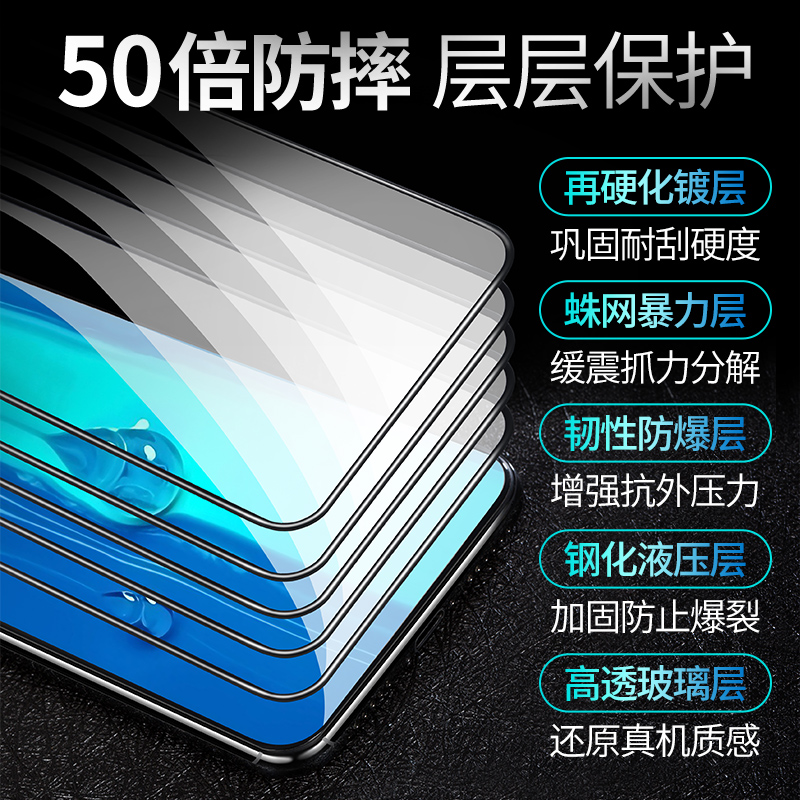 vivoS10钢化膜S10pro手机膜S10e全屏覆盖vivoS10pro防窥s10防偷窥适用于vivo防爆防摔钻石膜无白边全包边保护 - 图2