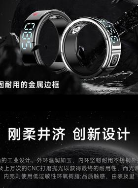 智能戒指环Smart ring健康心率血氧睡眠监测运动防水翻页时间显示