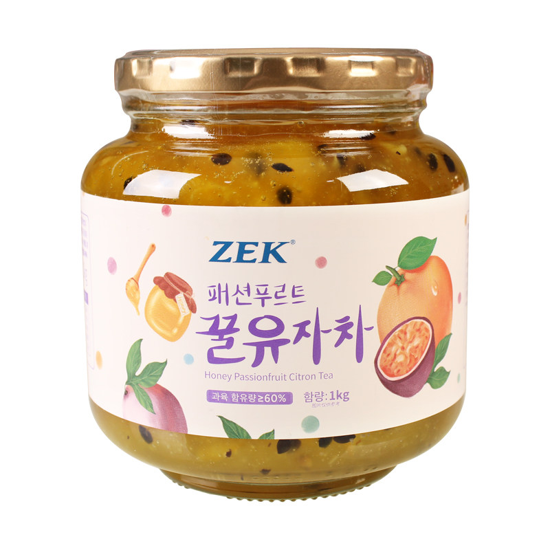 zek百香果1000g原装进口柚子茶 筋斗云食品蜂蜜果味茶