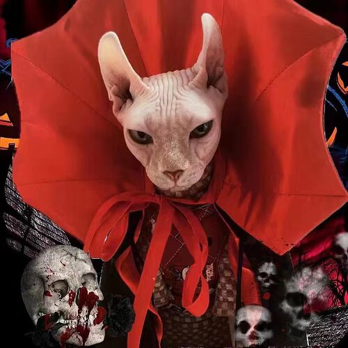 宠物万圣节披风 猫咪狗狗血族王变装衣服 贵宾比熊雪纳瑞博美斗篷 - 图2