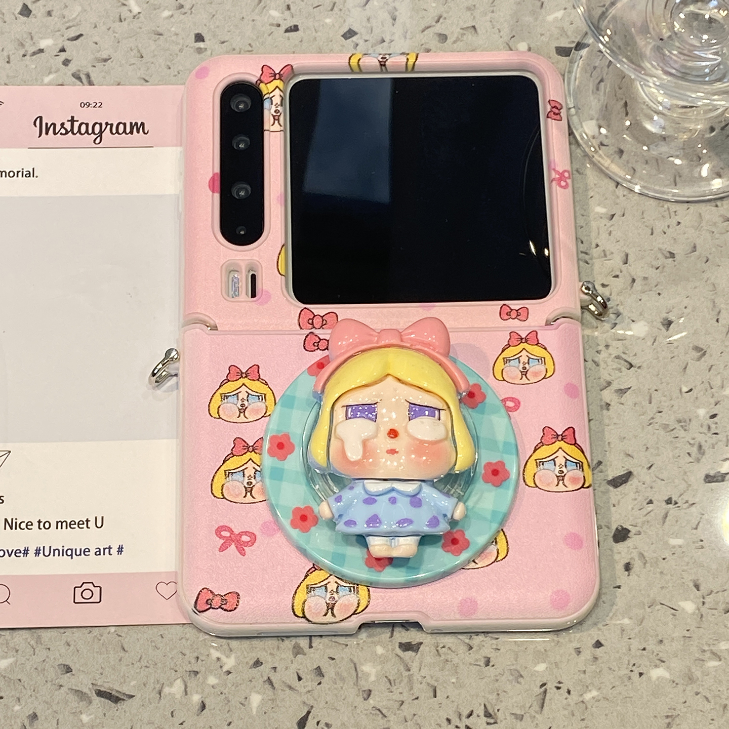 可爱皮纹哭娃适用华为purax折叠屏手机壳p50外壳Pocket2小米mixflip2女s三星zflip7挂绳6女5支架pura典藏版x - 图0