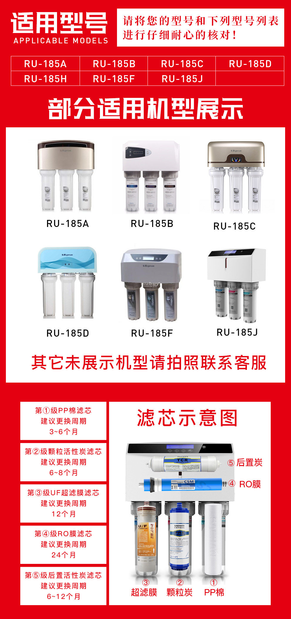 世韩家用厨房净水机器全套5级滤芯 世韩电器净水/饮水机配件耗材