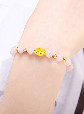 黄金转运珠女2025新款石榴石手串天然玛瑙手链幸运生日礼物送女友