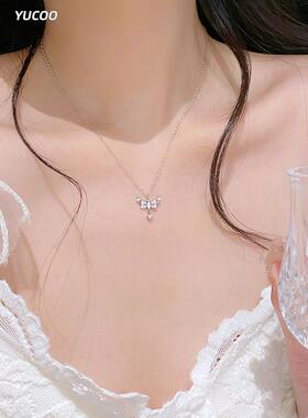 S999纯银破茧成蝶蝴蝶流苏足银项链女轻奢高级感送女朋友520礼物