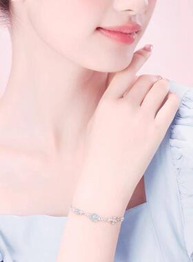 S925银夜光四叶草手錬女轻奢小众精致纯银高级感2025新款日常百搭
