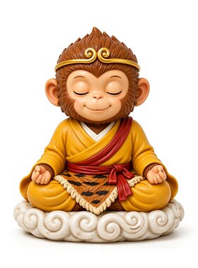中式禅意悟空汽车摆件Q版大圣祥云底座车内装饰品个性中控台礼品