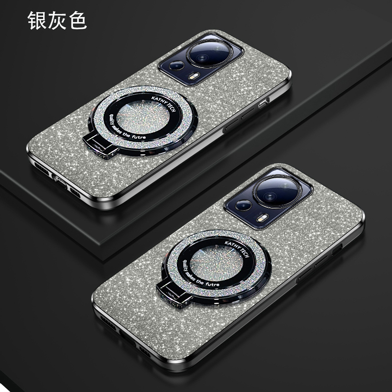 小米civi2渐变闪粉手机壳高端时尚适用小米13lite新款创意xiaomicivi2全包可爱磁吸支架女超薄软壳防摔保护套