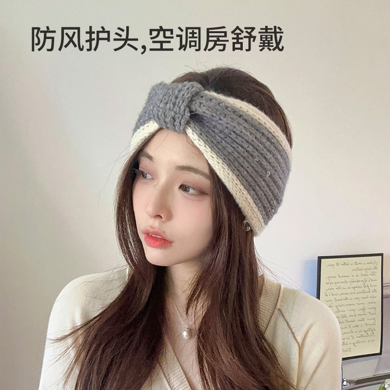 新款秋冬产妇头巾毛线发带女毛线宽边发带时尚简约百搭孕妇蝴蝶结,淘宝优惠券,粉丝福利购,淘宝优惠卷