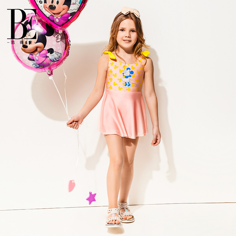 BE范德安儿童连体裙式泳衣可爱甜美防晒女孩新款 - 图3