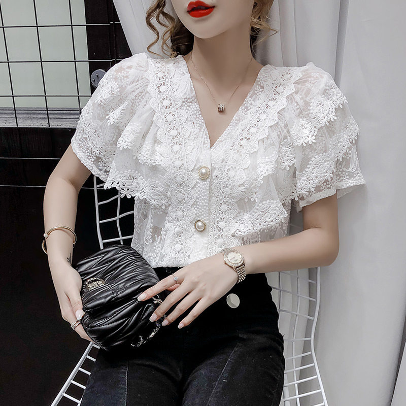 泡泡袖雪纺设计感小众2020夏季衬衫 慕可蝶衬衫