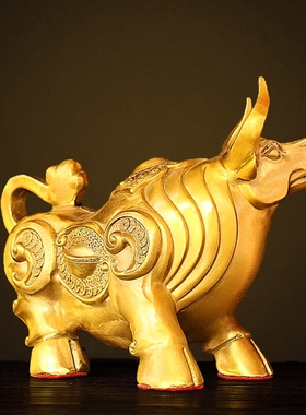 纯铜旺市牛如意牛金钱牛家居摆设