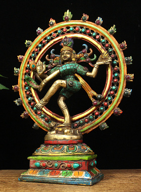 尼泊尔手工湿婆舞王像泰式摆件