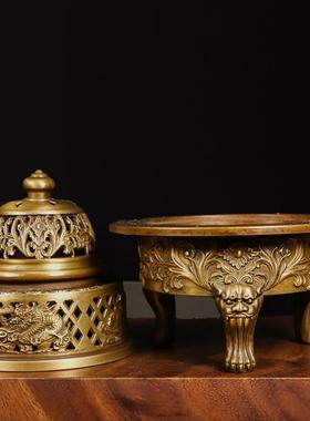 纯铜四神兽香炉中式客厅摆件