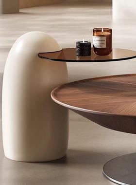 意式圆形飞碟茶几轻奢现代简约极简客厅家用小户型创意高级设计师