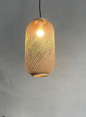 日式藤艺藤编草帽田园饭店餐厅农家乐灯竹篾竹丝手工编织竹艺灯笼