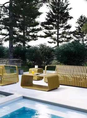 户外沙发铝合金组合防水防晒庭院花园别墅泳池露天阳台设计师家具