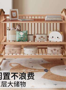 婴儿床多功能实木拼接床摇篮新生小床可移动儿童床宝宝床新生bb