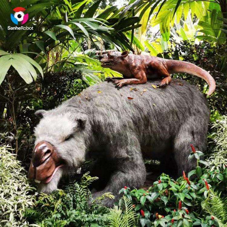 大型仿真仿生远古生物机械电动双齿门兽景区城市建设装饰模型 - 图1