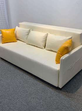 小户型皮艺功能沙发床推拉储物两用客厅公寓沙发简约i现代风梳化