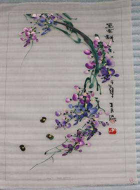 白妹手工绣品小幅苏绣单面绣装饰画动物花草手工刺绣工艺品绣片