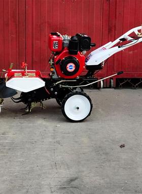 柴油汽油四驱微耕机多用途旋耕机自走小型田园水田开沟除草耕地机