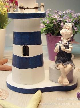 直销地中海工艺品灯塔台灯卧室台灯儿童床头装饰调光台灯