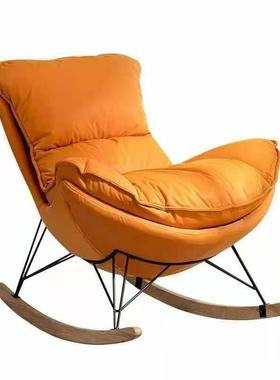 北欧单人沙发椅懒人简约现代客厅阳台休闲皮布艺躺椅沙发