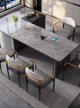 现代简约岩板茶桌椅组合办公室茶桌一体一整套轻奢茶台分体式岛台