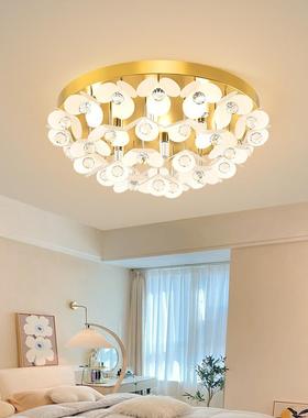 卧室灯2024年新款现代奶油风led主卧创意花朵吸顶灯广东中山灯具