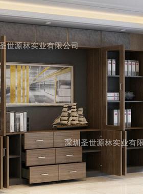 直销木质文件柜大背景资料储物柜经理办公室大隔断背后柜
