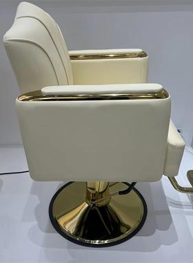 外贸新款美发店椅子发廊专用可升降可旋转放倒剪发座椅理发店椅子