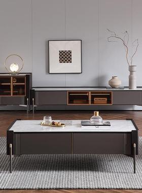 YDD电视柜轻奢茶几电视柜组合现代简约家用小户型客厅复古意式极