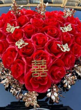 车头花车队拉花全套吸盘结婚接亲头车花布置副主婚车装饰