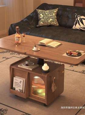 实木多功能移动推车茶几茶桌升降客厅折叠茶台餐桌沙发两用小户型