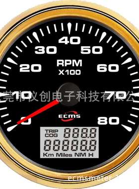 85mm指针转速表速比可调1-300七色背光