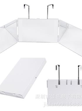 可伸缩调节悬挂式LED化妆折叠三面镜子三折镜后视理发镜