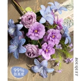 Искусственные цветы, искусственные цветочные композиции, фиолетовый садовый букет Моне, роскошный бионический свет, высококачественный, реалистичный реквизит для фотографий