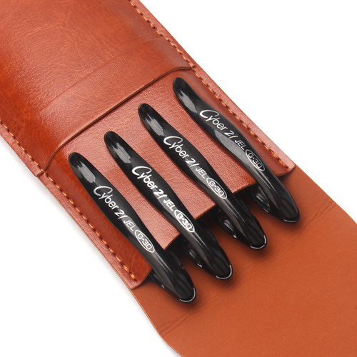 商务皮革大容量笔袋加厚皮质学生放多只钢笔圆珠笔包眉笔镊子包折叠小刀保护套批发学生礼品可定制LOGO广告 - 图2