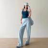 Women's Nude High Waisted Wide Leg Sports Pants Breathable Drape