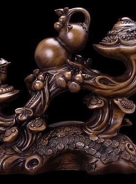 家居客厅新中式风贺寿如意葫芦