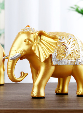 大象摆件一对客厅酒柜电视柜创意