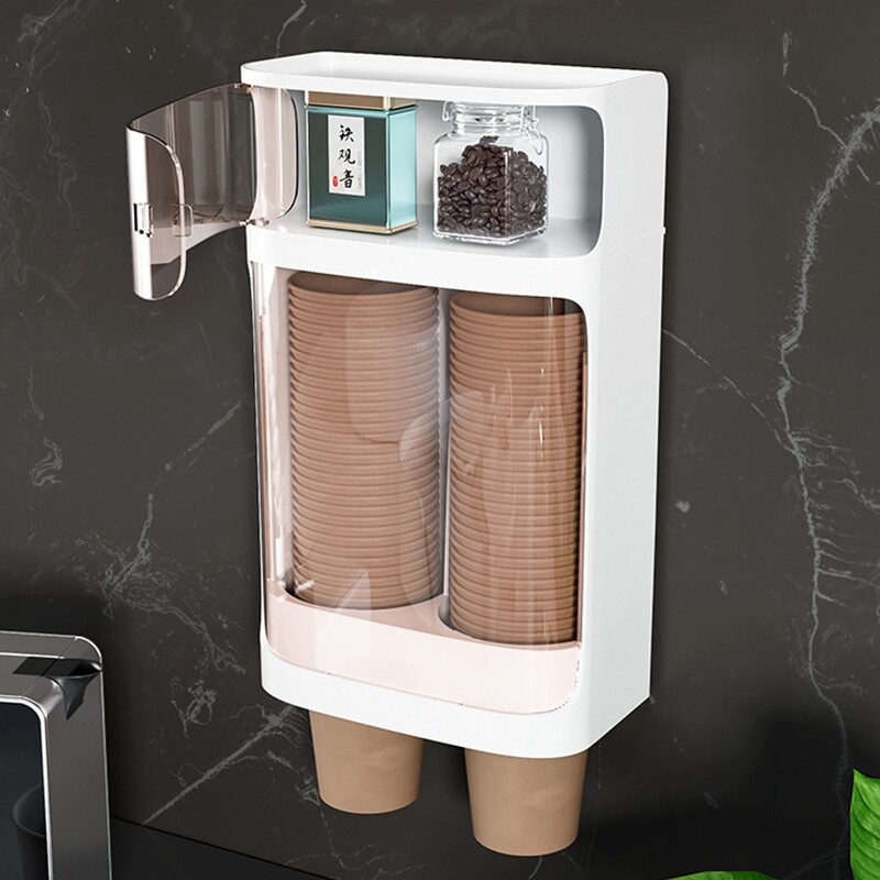 取杯器家用一次性杯子杯架放水杯纸杯防尘收纳盒免打孔储物置物架,淘宝优惠券,粉丝福利购,淘宝优惠卷