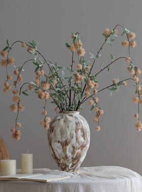 毛球果仿真花摆件现代家居装饰品
