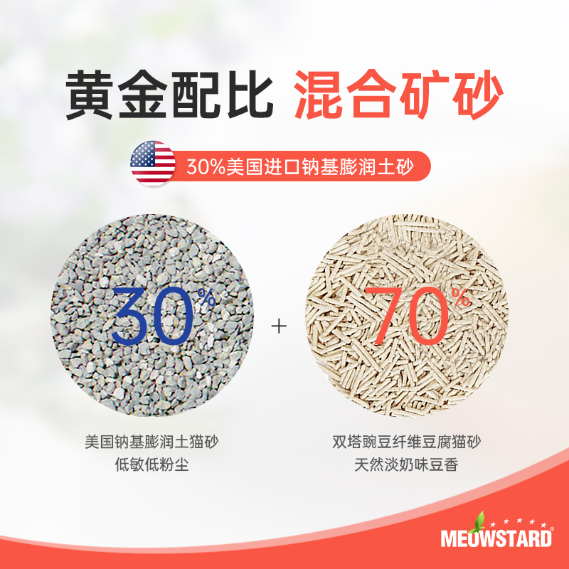 喵达豆腐马卡龙猫砂混合猫沙2.5kg除臭无尘吸水结团矿砂原味BE30_宠物_宠物食品及用品