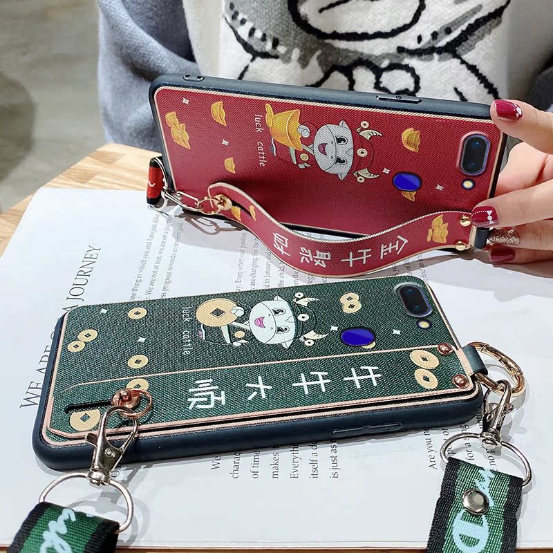 oppor15手机壳oppo r15梦境版保护套oppor15x全包R15X防摔金牛腕带斜跨挂绳opopr星云标准硅胶软壳男oopp女款 - 图2